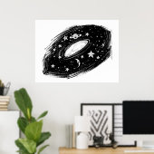Sonnensystem Himmelskinder Kunst Zeichnend Poster (Heimbüro)
