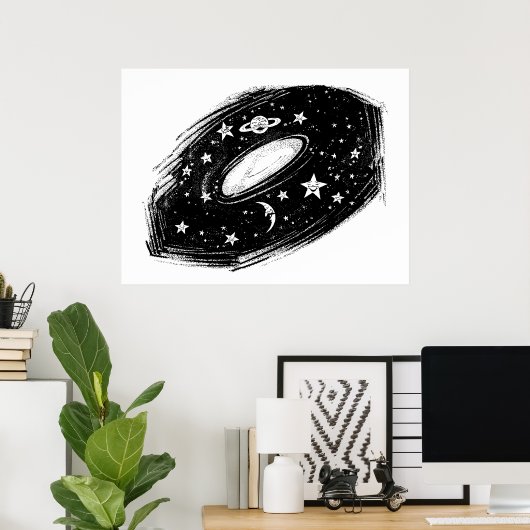 Sonnensystem Himmelskinder Kunst Zeichnend Poster (Heimbüro)