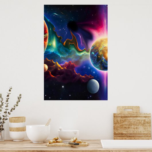 Sonnensystem in Blackhole Poster (Küche)