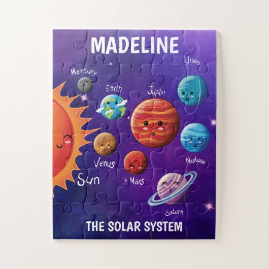 Sonnensystem Kawaii Bildungsname Jigsaw Puzzle (Vertikal)