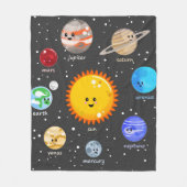 Sonnensystem kawaii Illustrationssonne und Fleecedecke (Vorderseite)