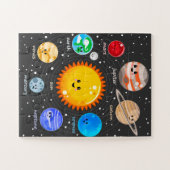 Sonnensystem Kawaii niedliche Planeten Lehrkunst Puzzle (Horizontal)