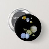 Sonnensystem-Knopf-Raum - Button (Vorne & Hinten)