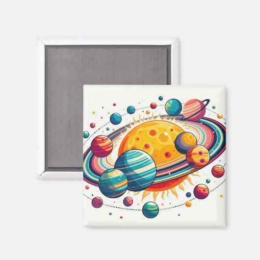 Sonnensystem Magnet (Vorderseite/Rückseite)
