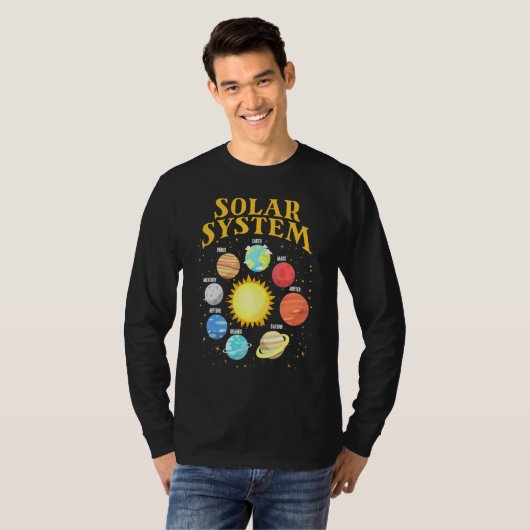 Sonnensystem mit Planets Science Space Planet 1 T-Shirt (Vorne ganz)