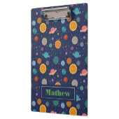 Sonnensystem mit Sonne und Planeten Personalisiert Klemmbrett (Links)
