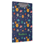 Sonnensystem mit Sonne und Planeten Personalisiert Klemmbrett (Rechts)