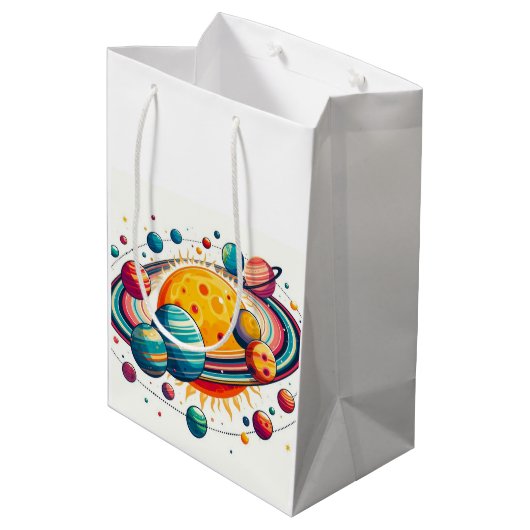 Sonnensystem Mittlere Geschenktüte (Rückseite Schrägansicht)
