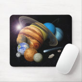 Sonnensystem-Montage Mousepad (Mit Mouse)