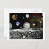 Sonnensystem-Montage Postkarte (Vorne/Hinten)