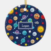 Sonnensystem Muster für Kinder mit Foto Weihnachte Keramik Ornament (Vorne)
