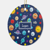 Sonnensystem Muster für Kinder mit Foto Weihnachte Keramik Ornament (Links)