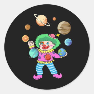 Sonnensystem Planet Clown Juggling Circus für Acro Runder Aufkleber