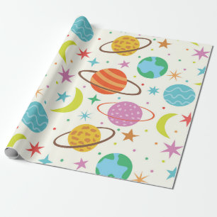 Sonnensystem Planet Weltraum Muster Geschenkpapier