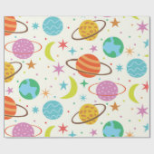 Sonnensystem Planet Weltraummuster Geschenkpapier (Flach)
