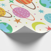 Sonnensystem Planet Weltraummuster Geschenkpapier (Ecke)