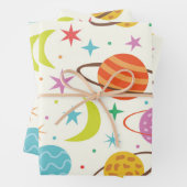 Sonnensystem Planet Weltraummuster Geschenkpapier Set (Beispiel)