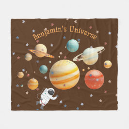 Sonnensystem Planeten Monogramm Farbige Kinder Coo Fleecedecke