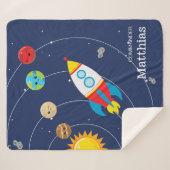 Sonnensystem-Planeten Rocketship Raum-Astronaut Sherpadecke (Vorderseite (Horizontal))