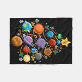 Sonnensystem Planeten Weihnachtsbaum Astronomie Xm Fleecedecke (Vorderseite (Horizontal))