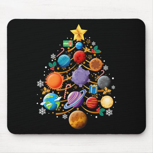 Sonnensystem Planeten Weihnachtsbaum Astronomie Xm Mousepad (Vorne)