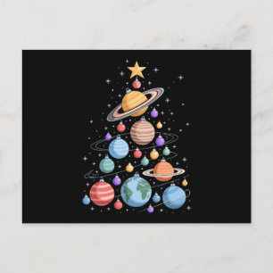 Sonnensystem Planeten Weihnachtsbaum Weltraum Feie Feiertagspostkarte