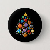 Sonnensystem Planets Christmas Tree Astronomie Xma Button (Vorderseite)