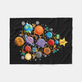 Sonnensystem Planets Christmas Tree Astronomie Xma Fleecedecke (Vorderseite (Horizontal))