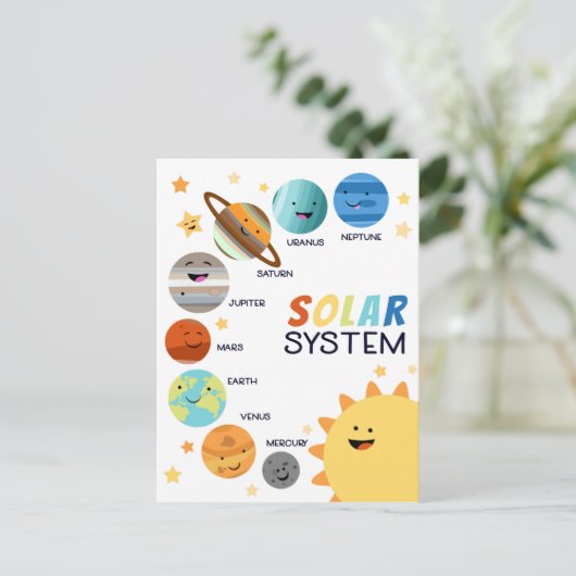Sonnensystem Planets Space Educational Postkarte (Stehend Vorderseite)