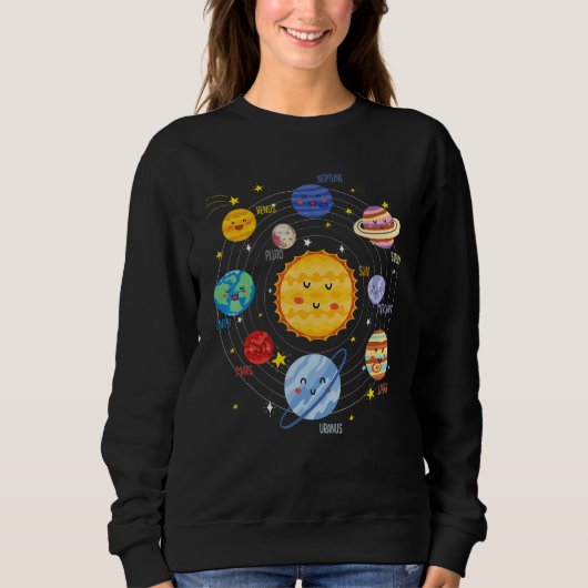 Sonnensystem Planets Space Science Astrologie Sweatshirt (Vorderseite)