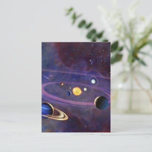 Sonnensystem Postkarte (Stehend Vorderseite)