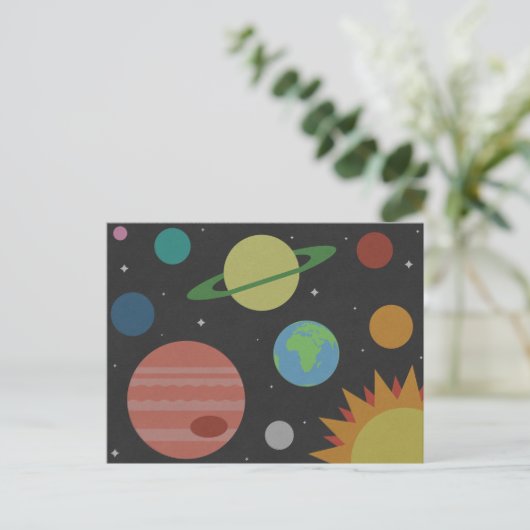 Sonnensystem Postkarte (Stehend Vorderseite)