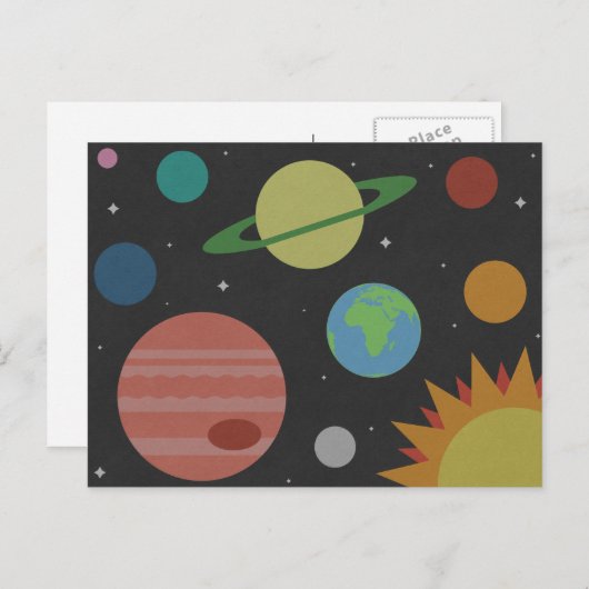 Sonnensystem Postkarte (Vorne/Hinten)