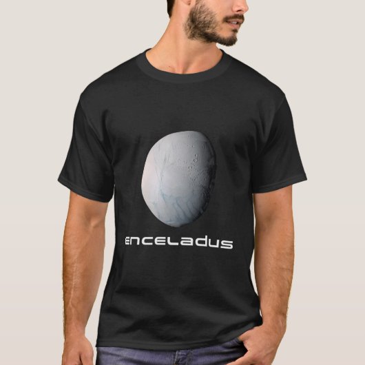 Sonnensystem Saturn Moon Enceladus Raumastronomie T-Shirt (Vorderseite)