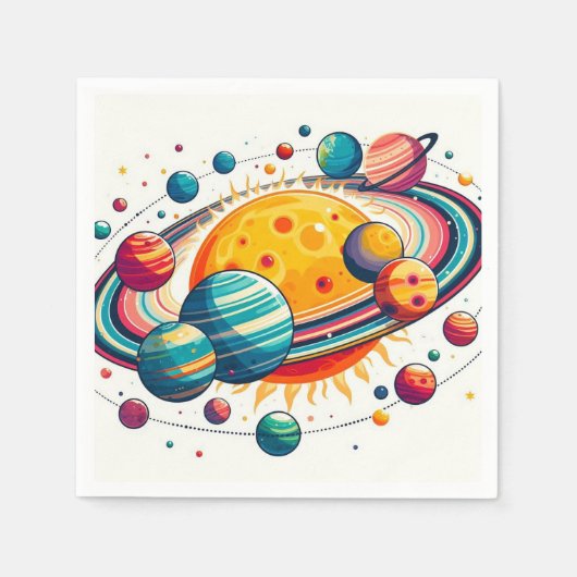 Sonnensystem Serviette (Vorderseite)