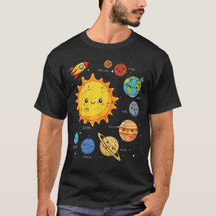 Sonnensystem Sonne Planeten Rakete Weltraum Galaxi T-Shirt