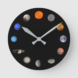 Sonnensystem-Wanduhr Runde Wanduhr