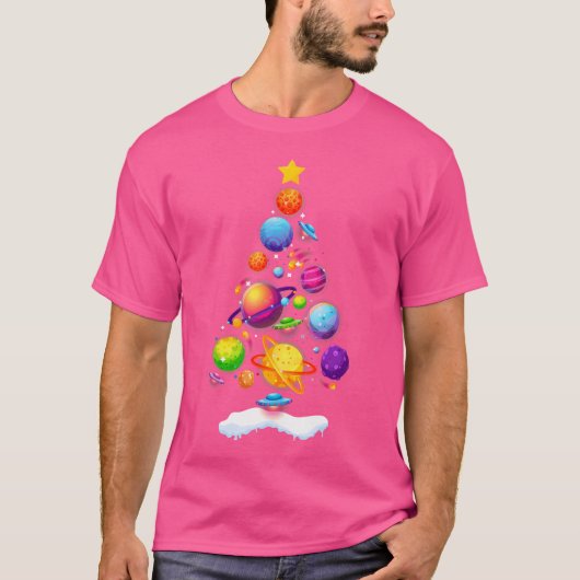Sonnensystem Weihnachtsbaum Funny Science Astronom T-Shirt (Vorderseite)