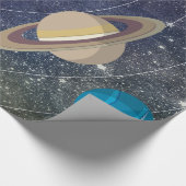 Sonnensystem, Weltraum und Sterne Geschenkpapier (Ecke)