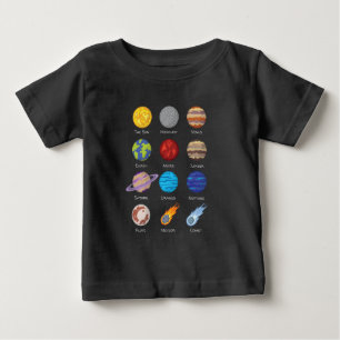 Sonnensystem, zeichnend Cartoon der Planeten Baby T-shirt