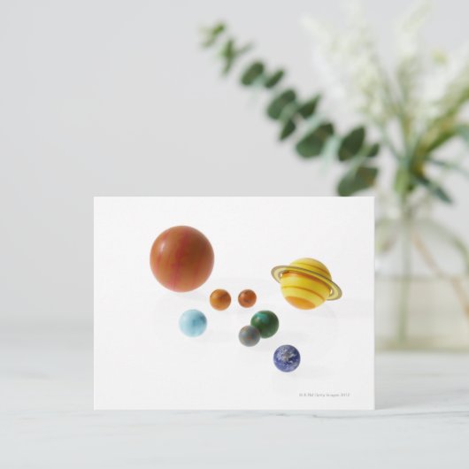 Sonnensysteme auf weißem Hintergrund Postkarte (Stehend Vorderseite)