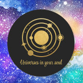 Sonnensysteme für Gold Foil Runder Aufkleber