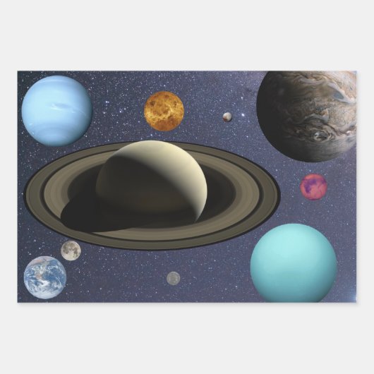 Sonnensysteme Geschenkpapier Set (Vorderseite)