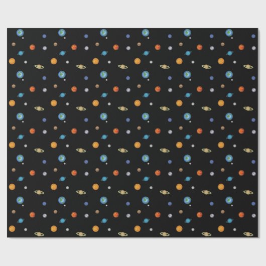 Sonnensysteme im dunklen Raum Geschenkpapier (Flach)