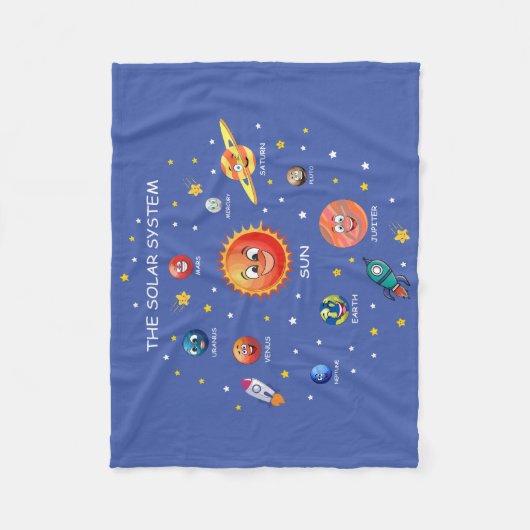 Sonnensysteme Planeten Fleecedecke (Vorderseite)