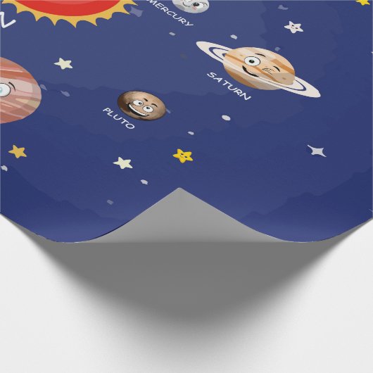 Sonnensysteme Planeten Geschenkpapier (Ecke)