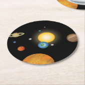 Sonnensysteme Planeten im tiefen dunklen Raum, kos Runder Pappuntersetzer (Angewinkelt)