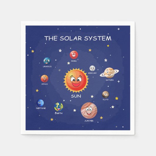 Sonnensysteme Planeten Serviette (Vorderseite)