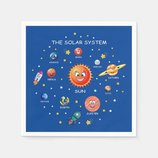 Sonnensysteme Planeten Serviette (Vorderseite)