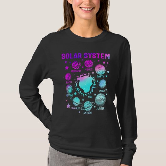 Sonnensysteme Weltraumzwergplanen T-Shirt (Vorderseite)